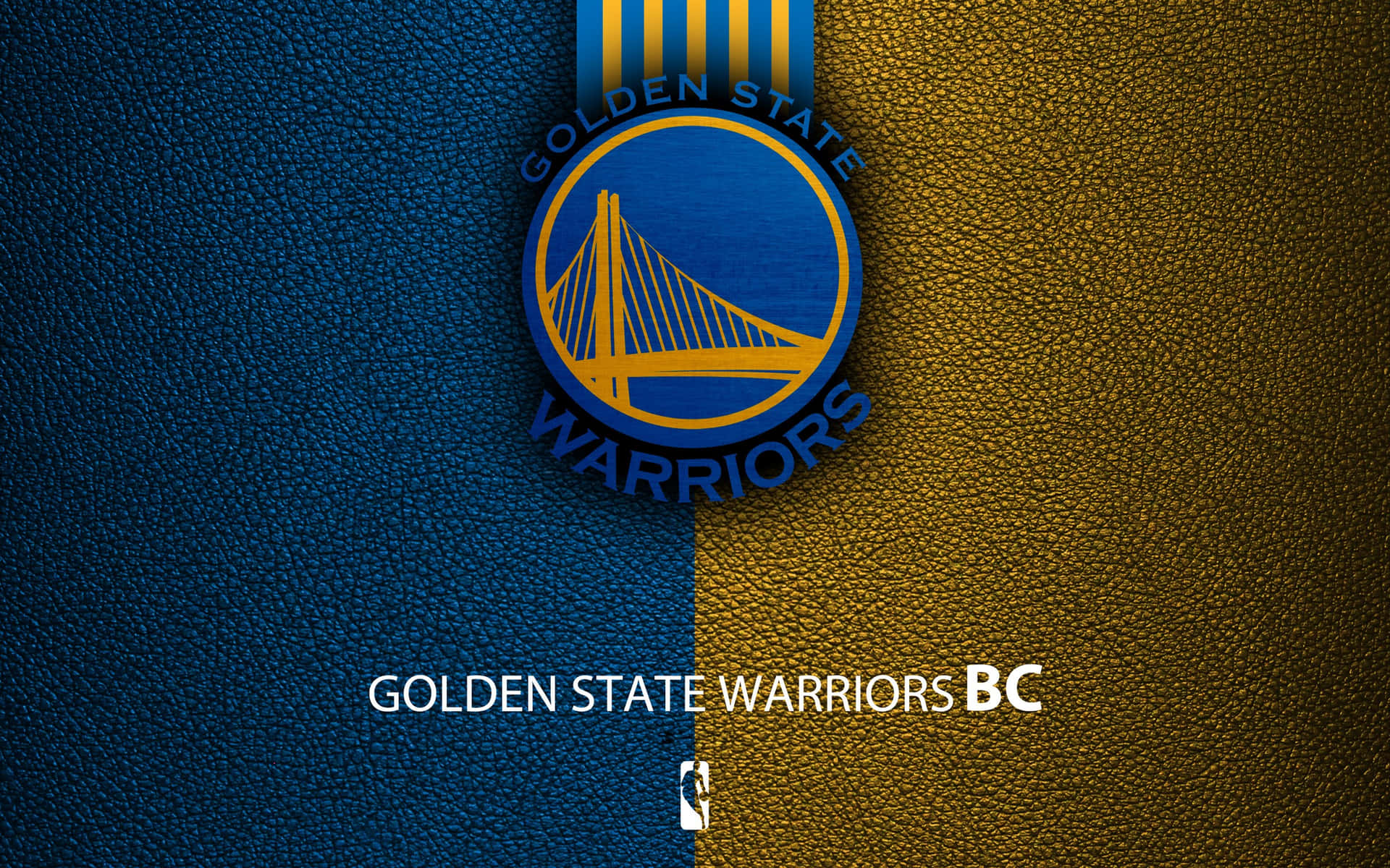 Golden State Warriors Logo On Half Leather Surface Background