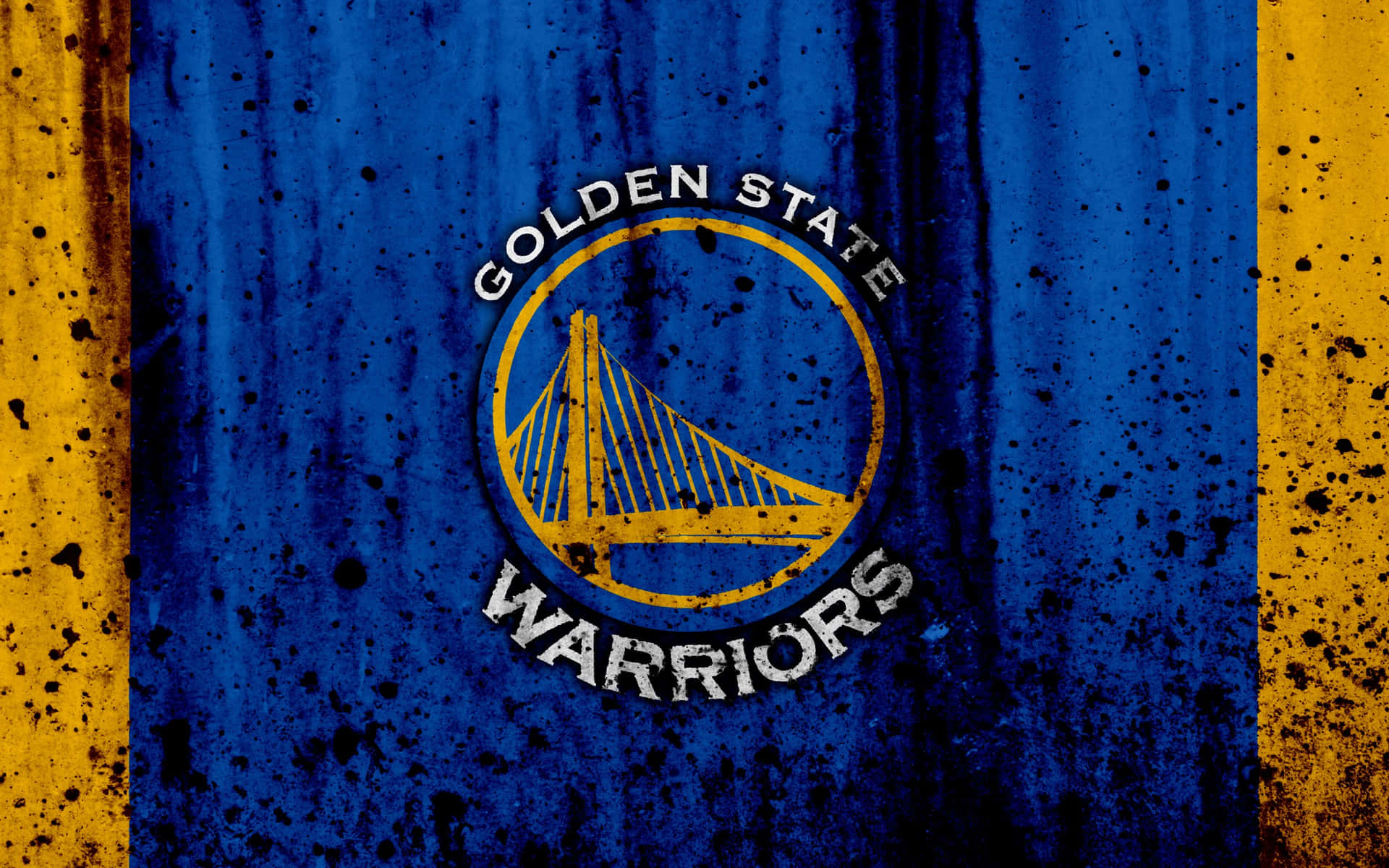 Golden State Warriors Logo With Black Paint Splatters Background