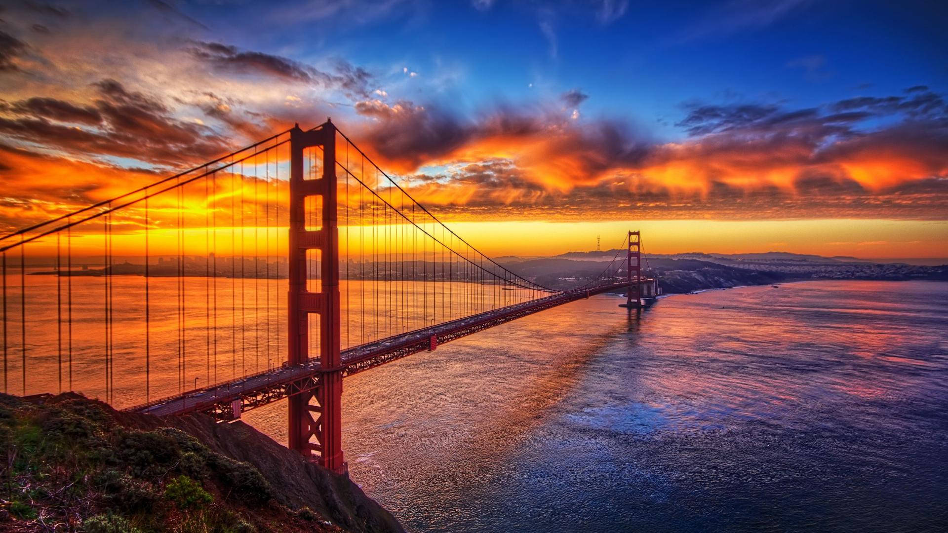 Golden Sunset San Francisco Photography Background