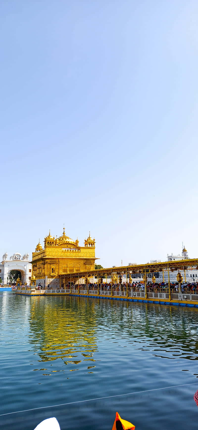 Golden Temple And Causeway Background