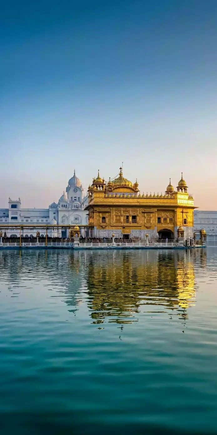 Golden Temple Beyond Pool Background