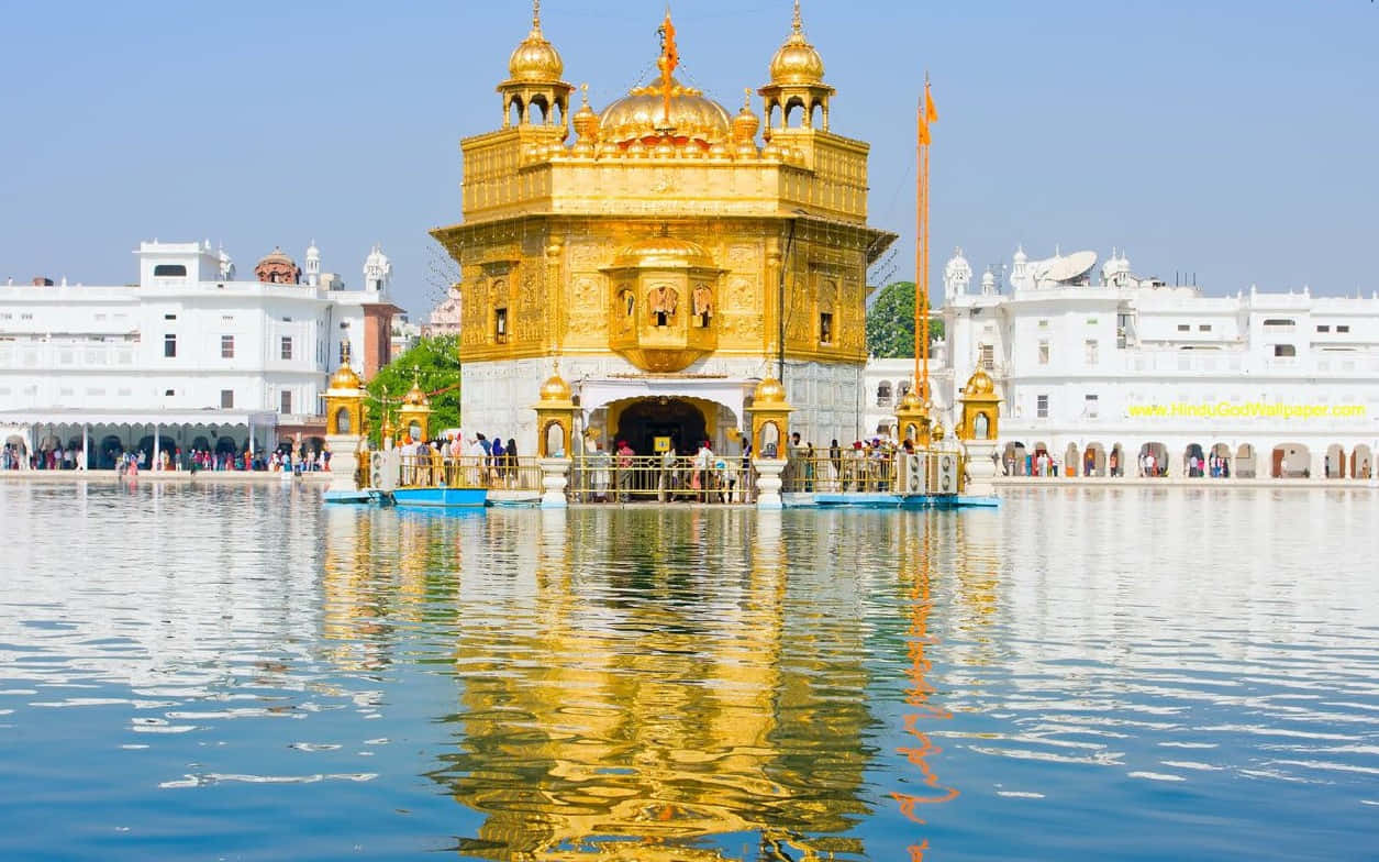 Golden Temple Entrance Facade Background