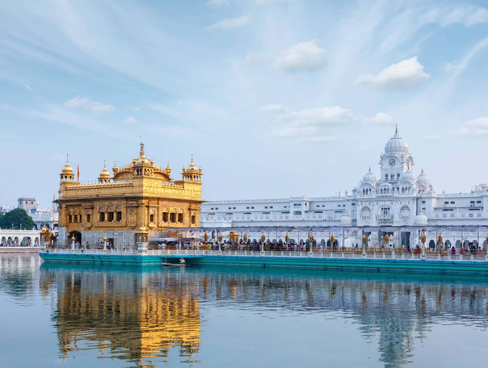 Golden Temple On Clear Day Background