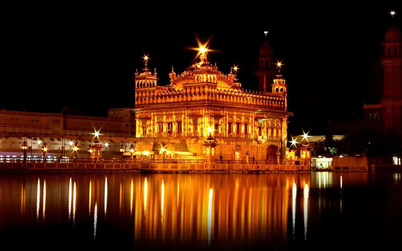 Golden Temple Shining Dome Background