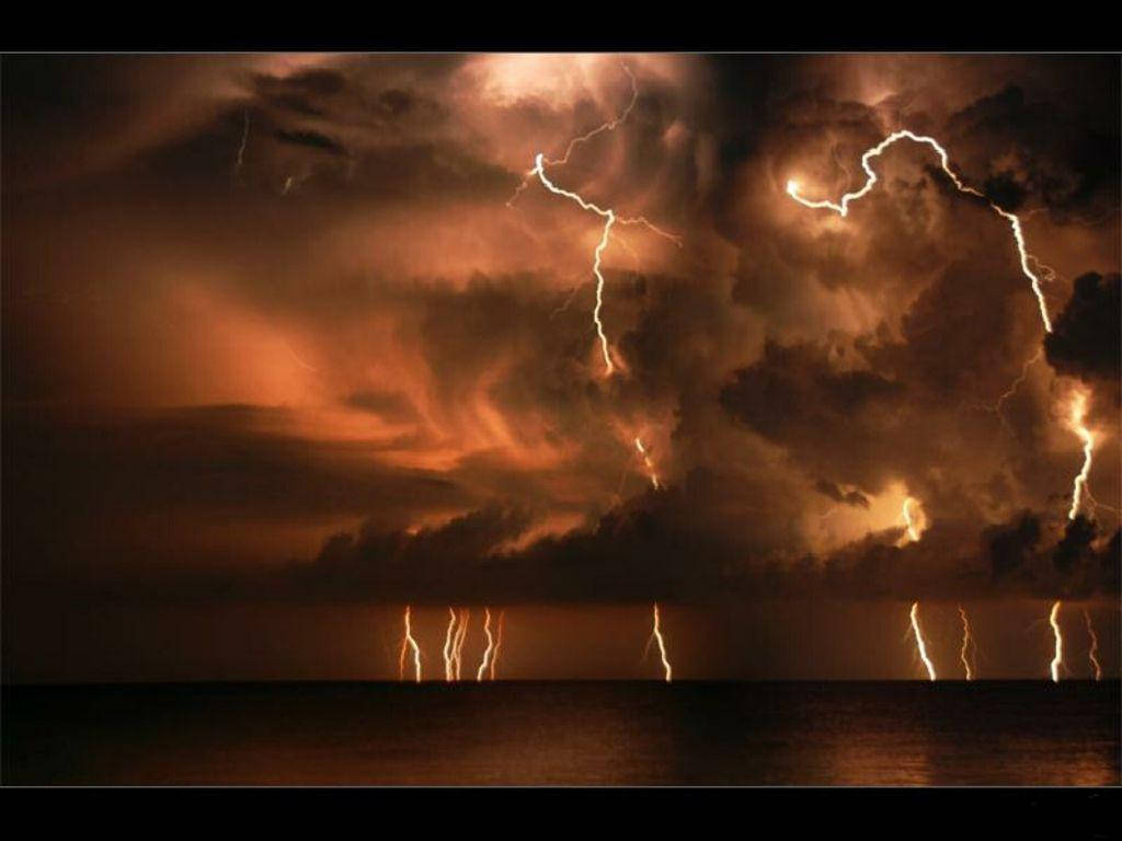 Golden Thunderstorm Background