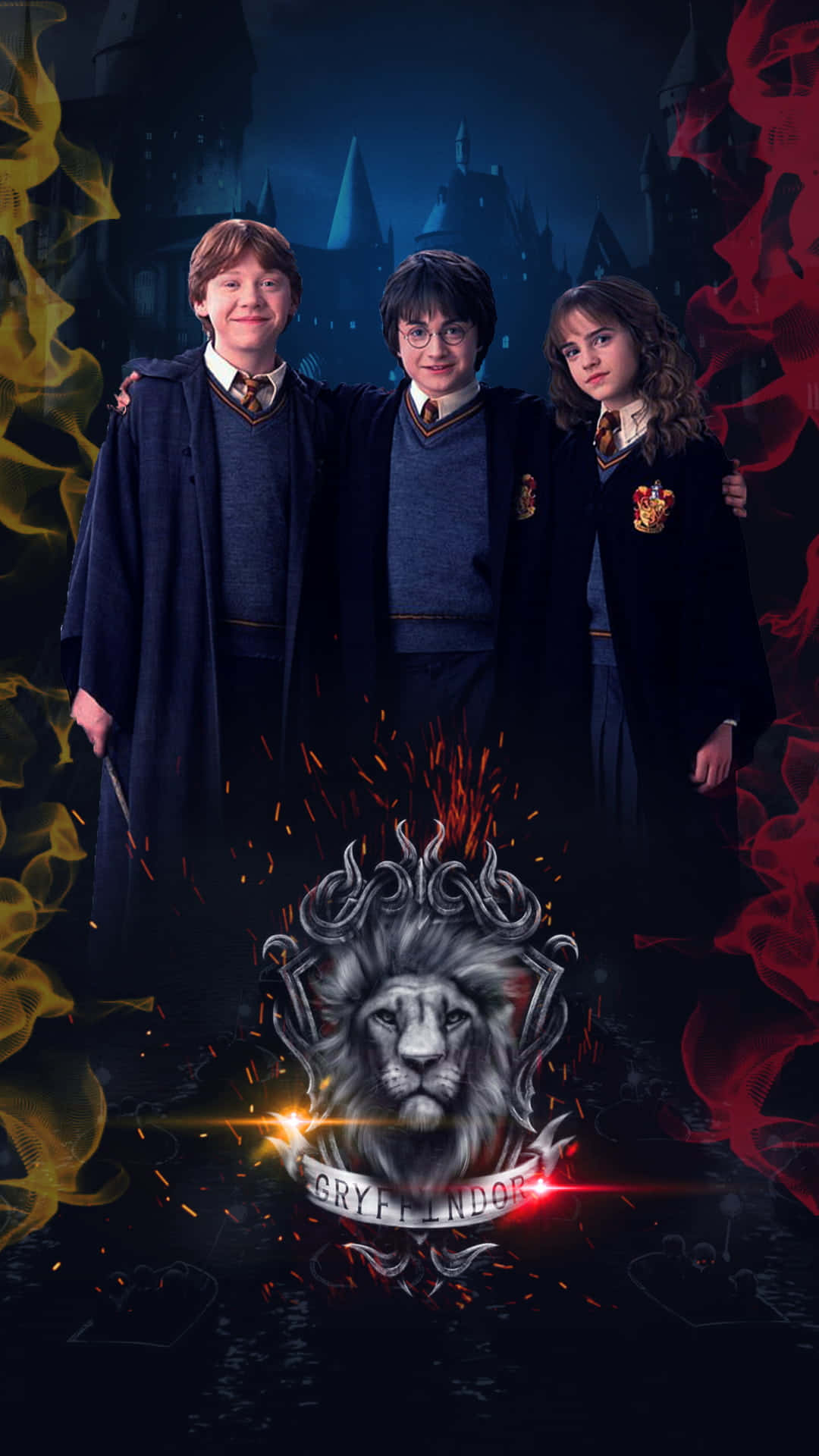 Golden Trio Children Gryffindor Background