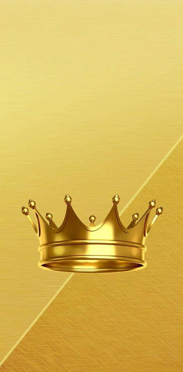 Golden Yellow King And Queen Crown Background