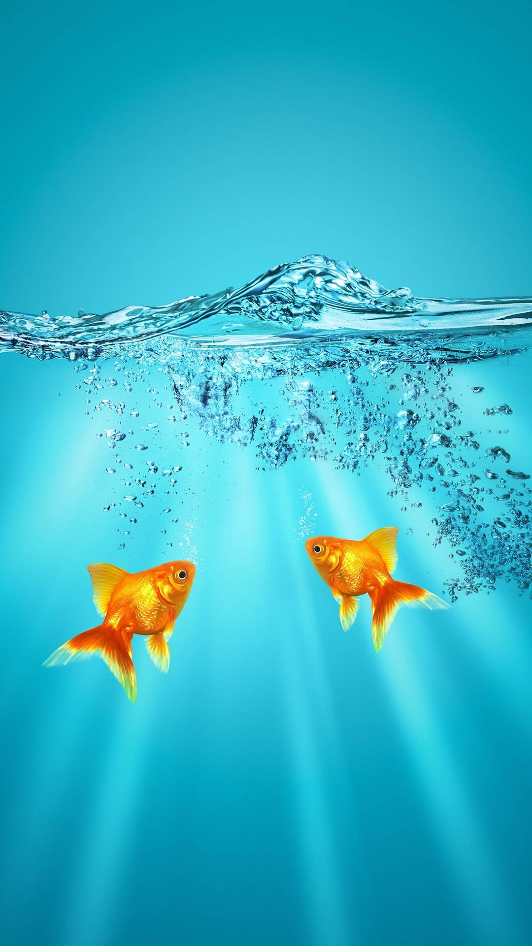 Goldfish Blue Water Art Background