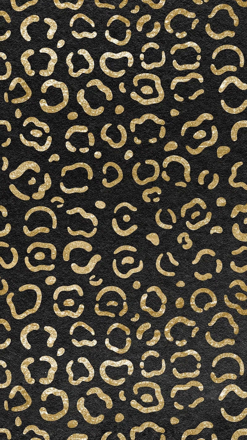 Goldon Black Leopard Print Pattern Background