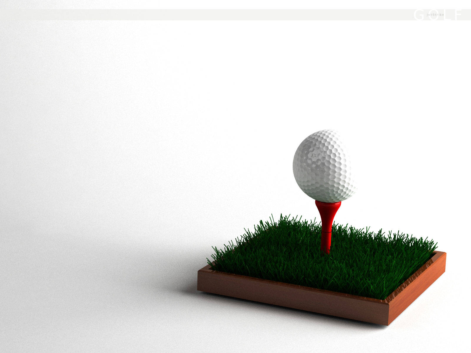 Golf Ball And Tee On Golf Course Patch Background