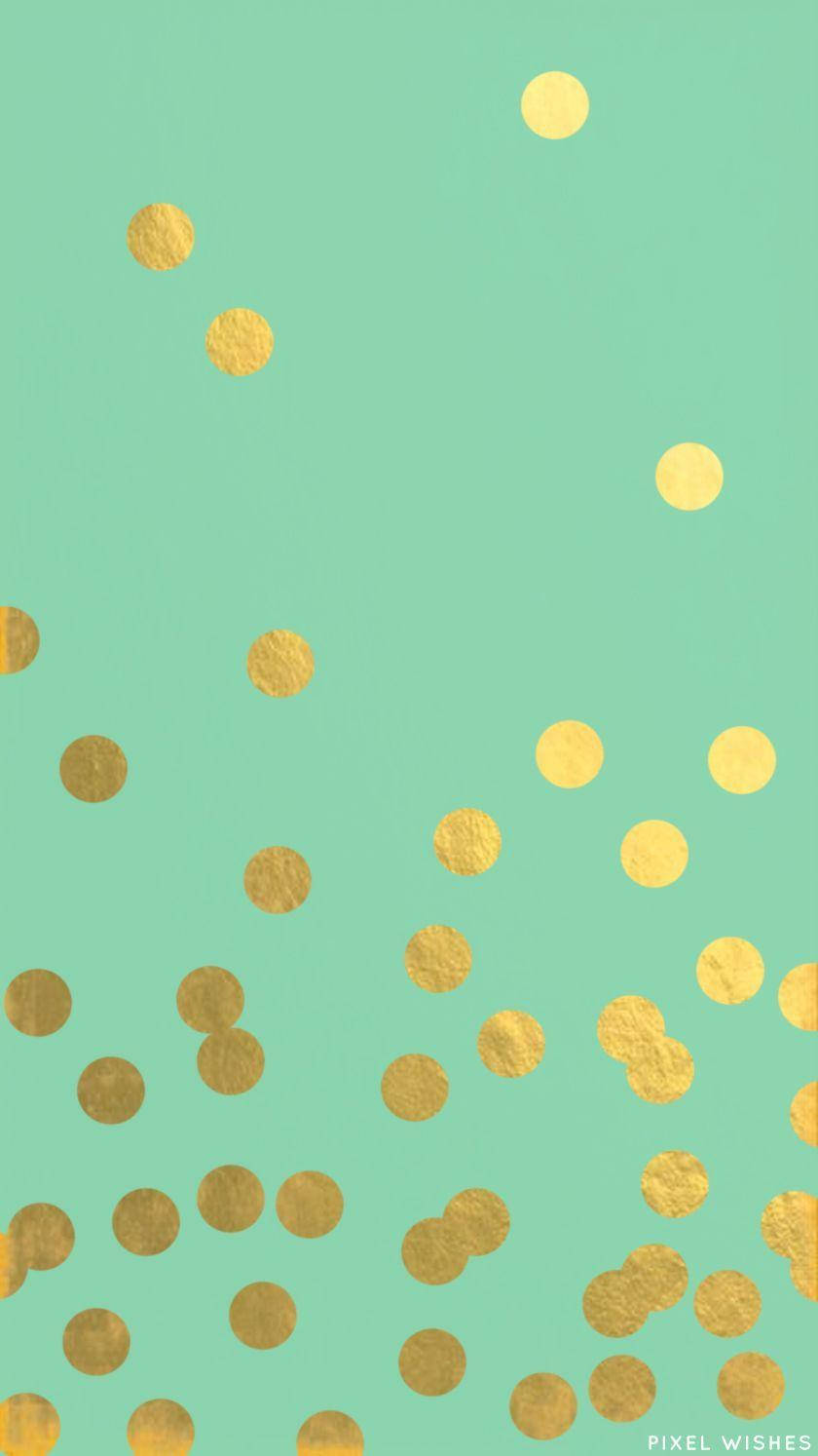 Golf Confetti On Mint Green Iphone Background