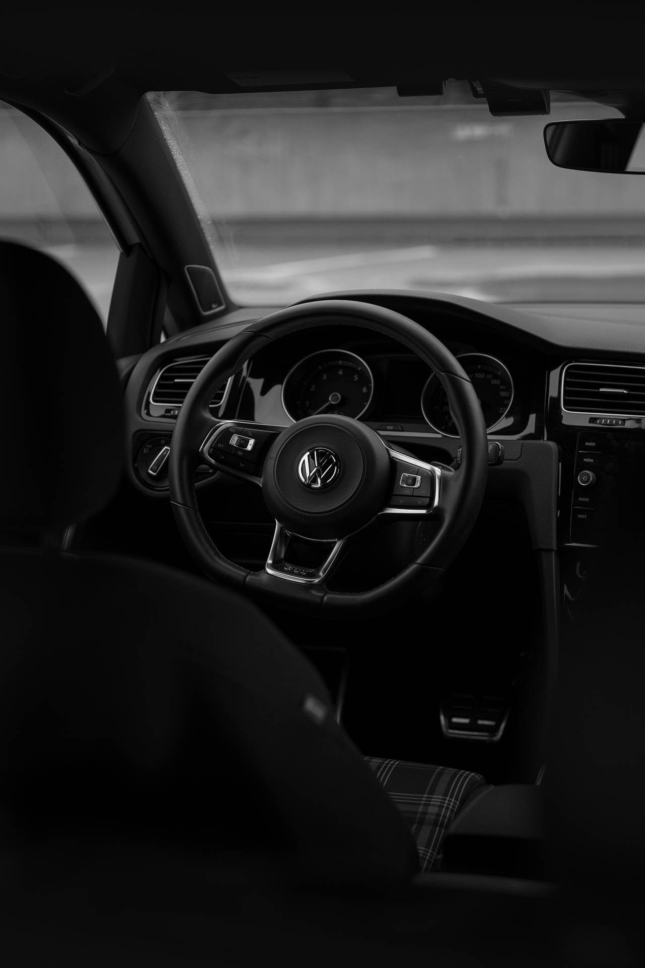 Golf Gti Steering Wheel Portrait Background