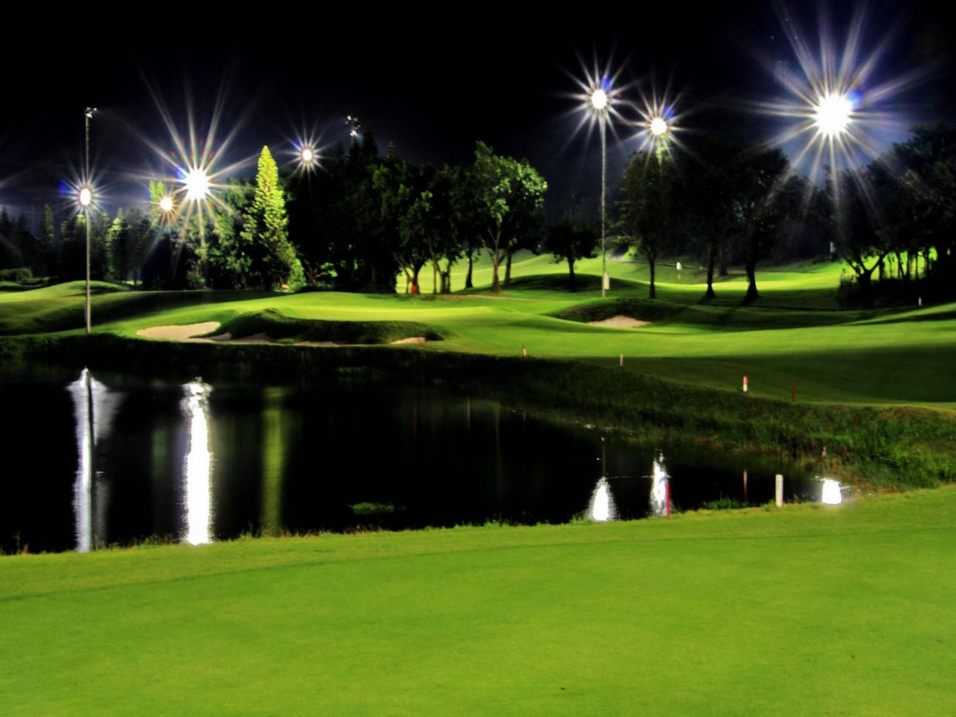 Golf In The Night Background