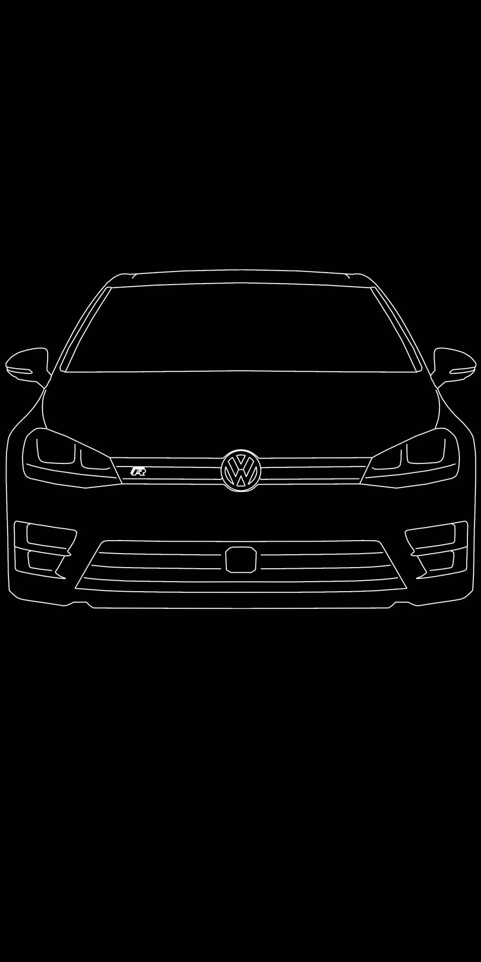 Golf R Volkswagen Minimalist Black Phone Background
