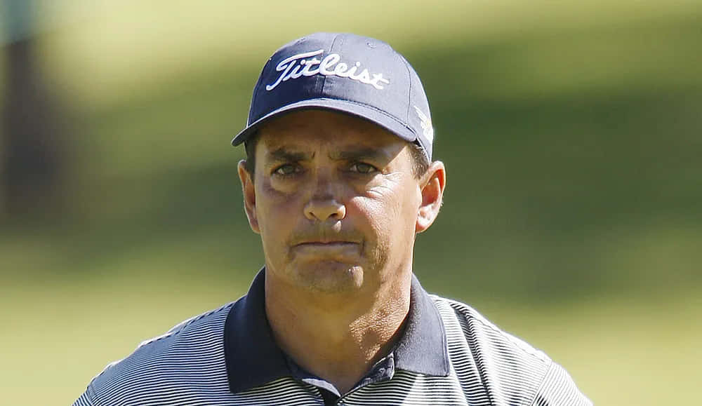 Golfer Concentration During Game Background