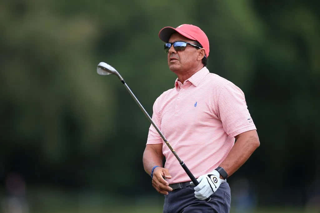 Golfer Tom Pernice Jr Focusedon Shot Background