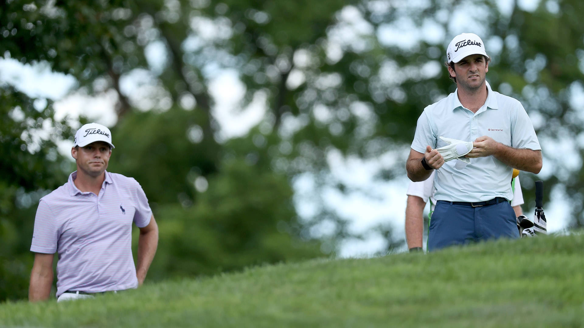 Golfers Analyzing Next Shot Background