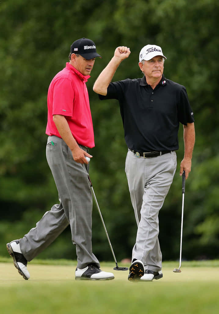 Golfing Legends Loren Roberts And Jay Haas In Action