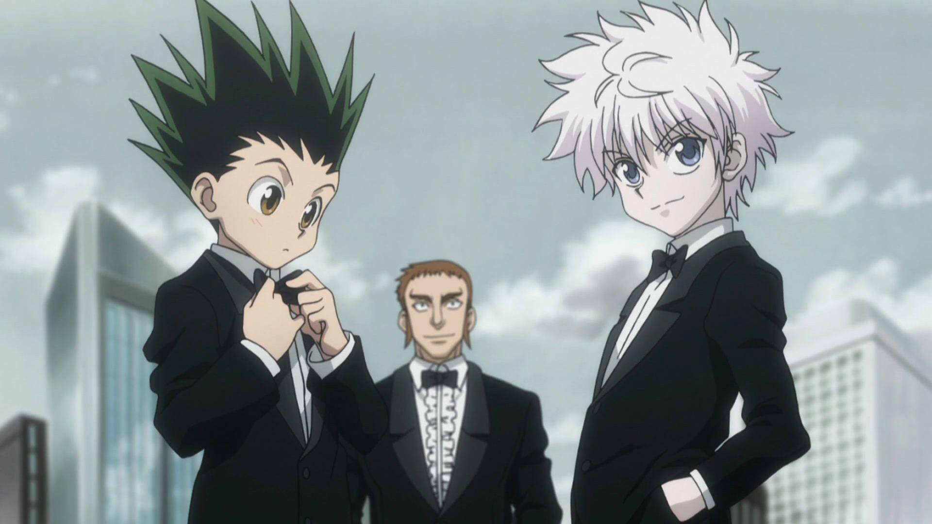 Gon And Killua Black Suits Background