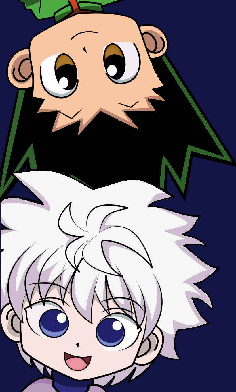 Gon And Killua Face Chibis Background