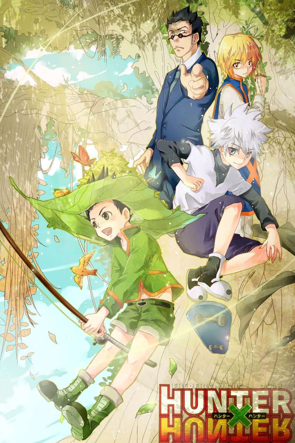 Gon And Killua - Friends In The World Of Hunters Background