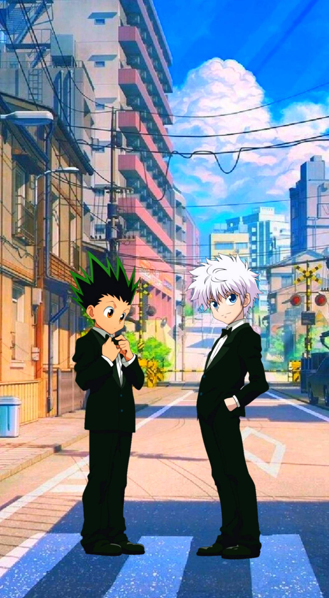 Gon And Killua In Suits Background