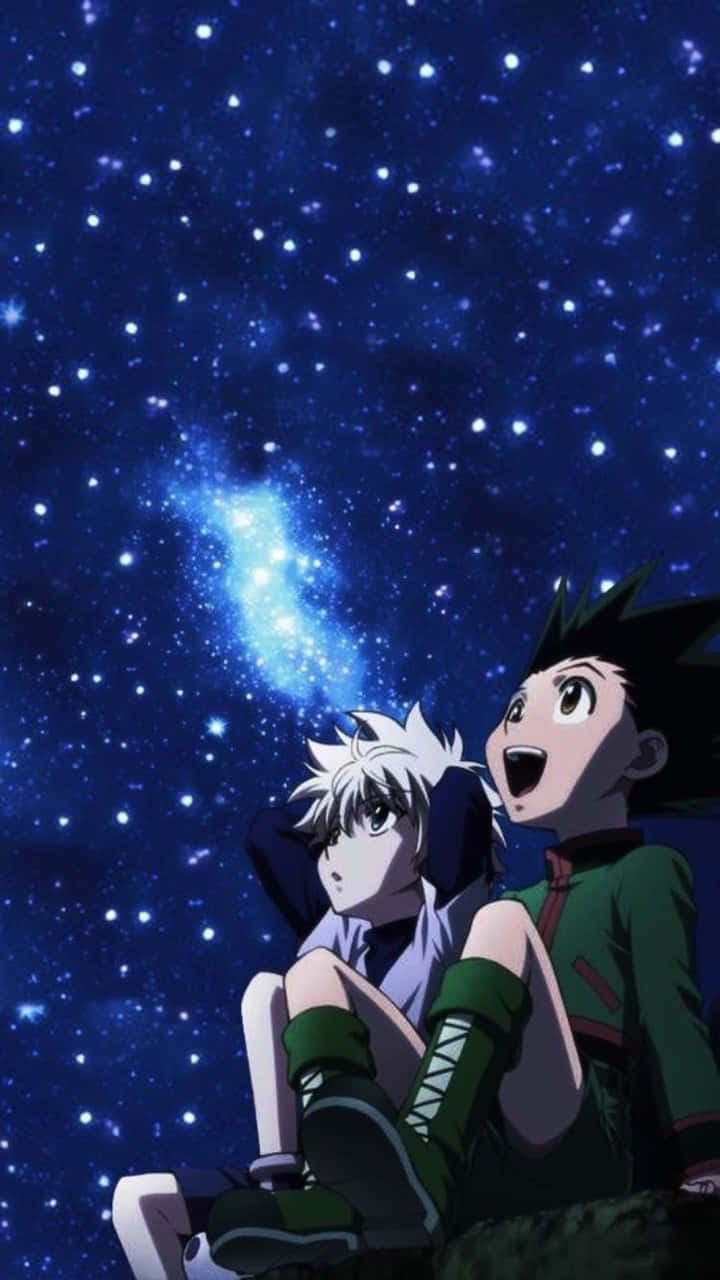 Gon And Killua Perform Ultra Combo Attack In Hunterxhunter Background