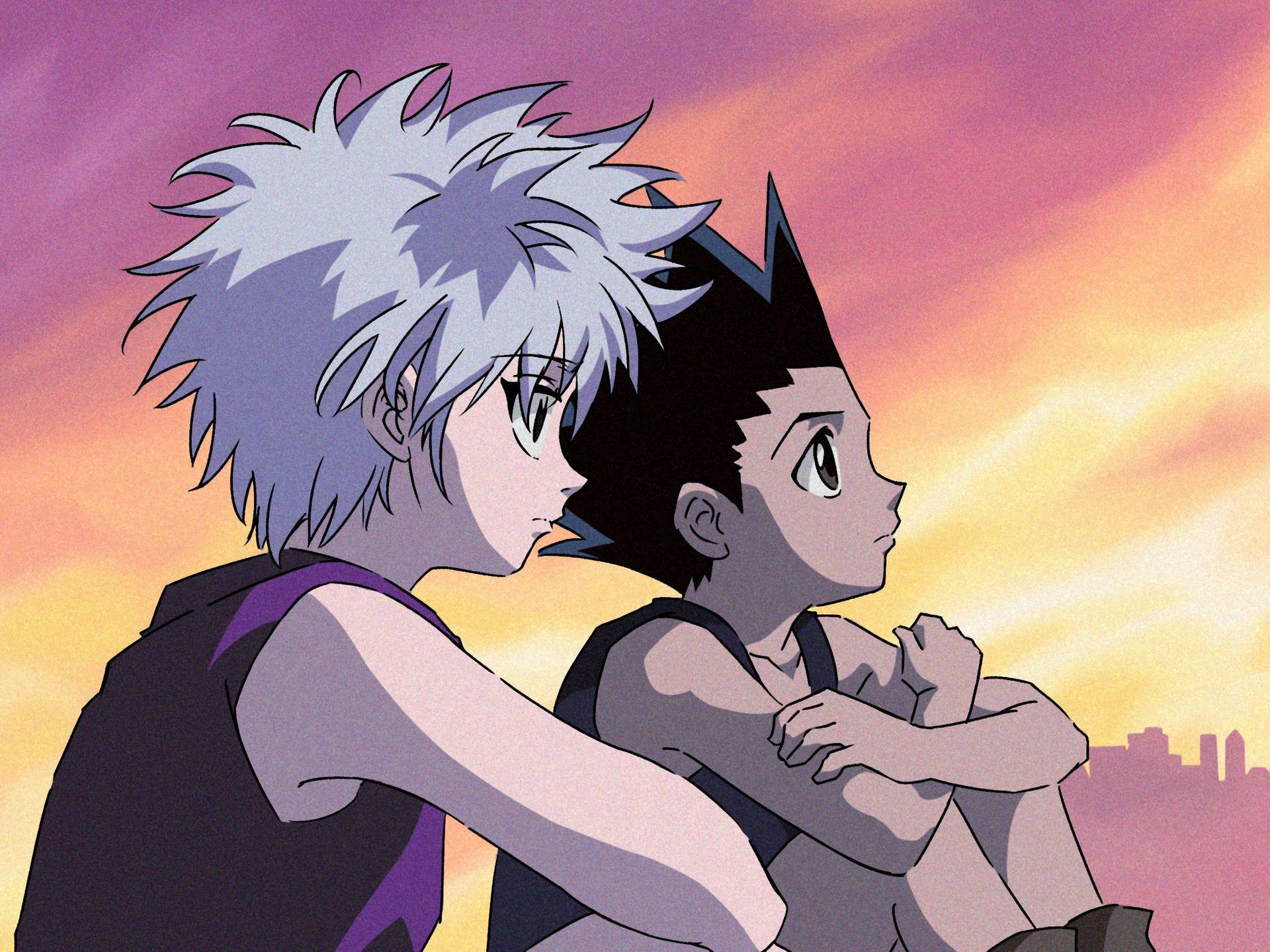 Gon And Killua Side Profiles Background