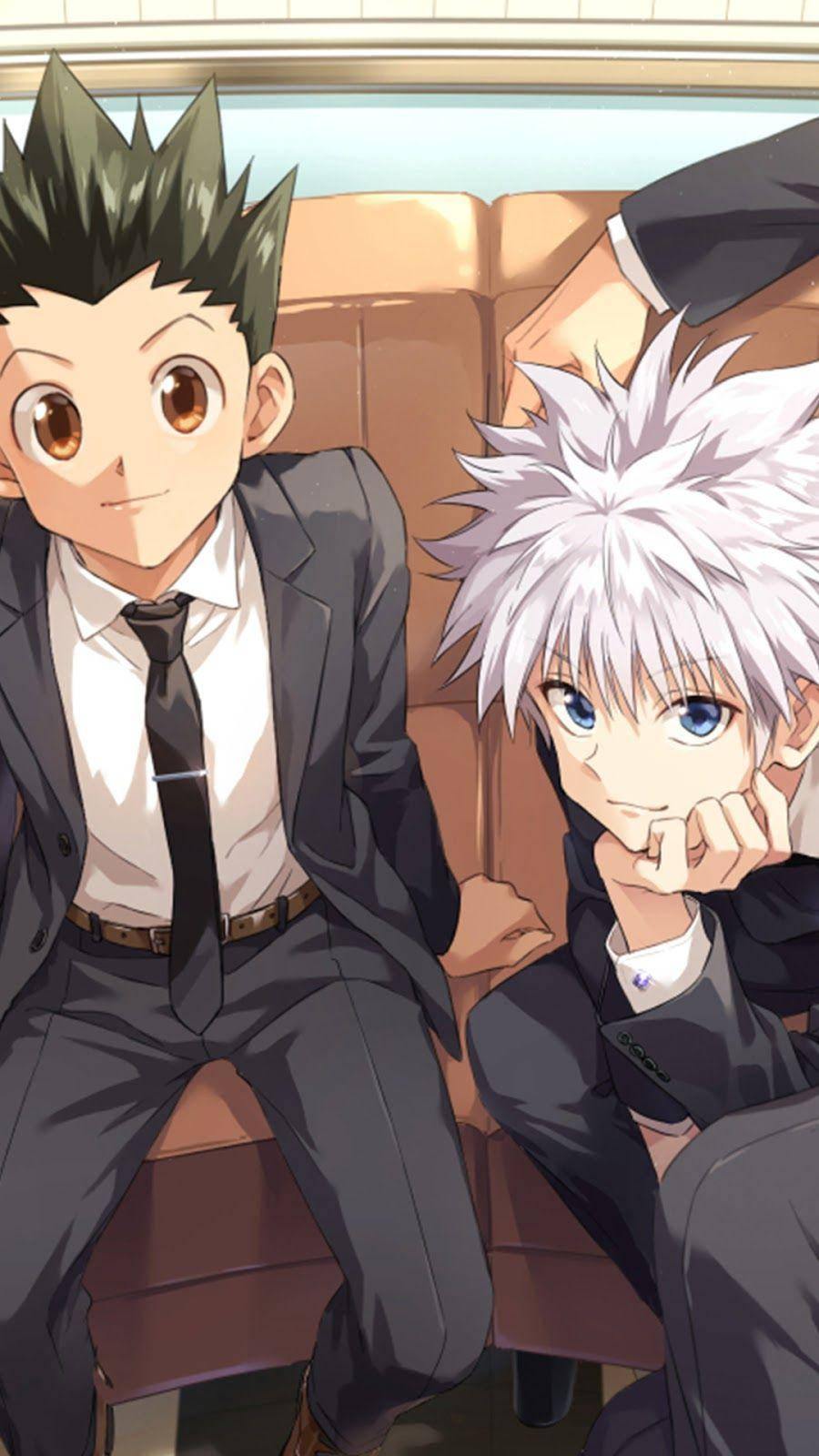 Gon And Killua Sitting In Suits