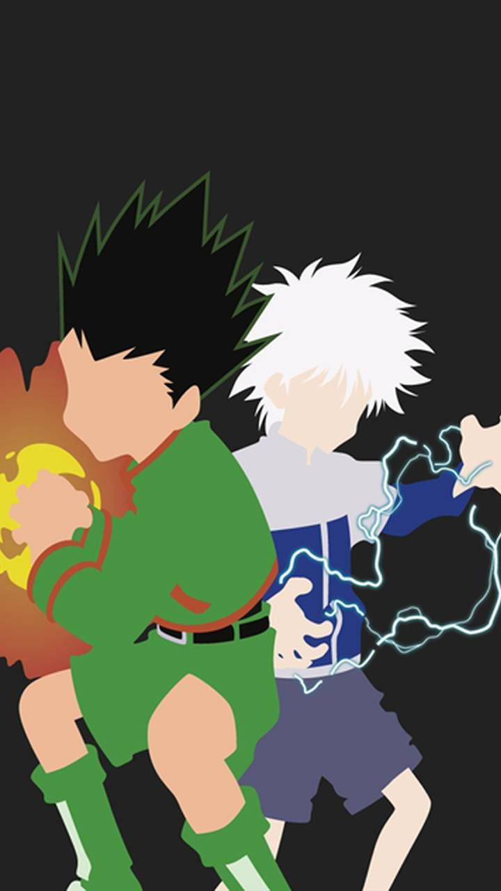 Gon And Killua With Their Powers Background