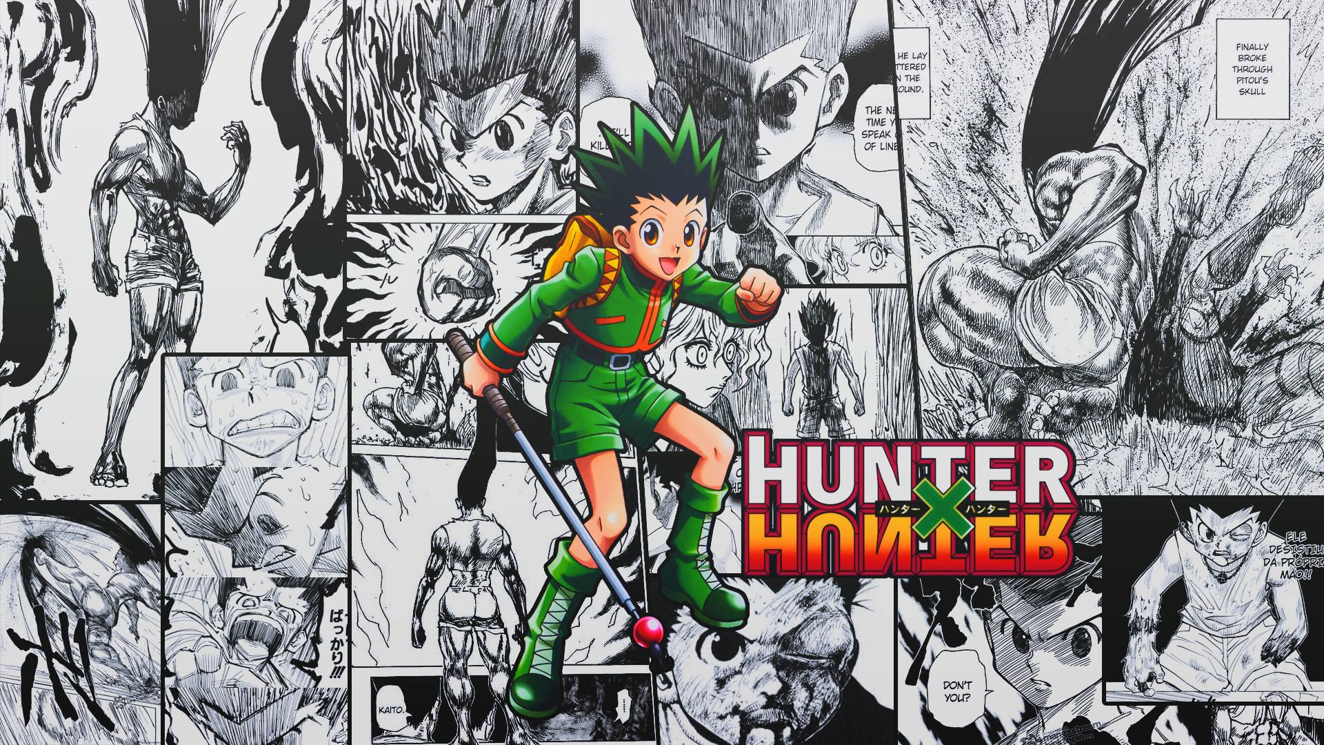 Gon Freecss Manga Panels Collage