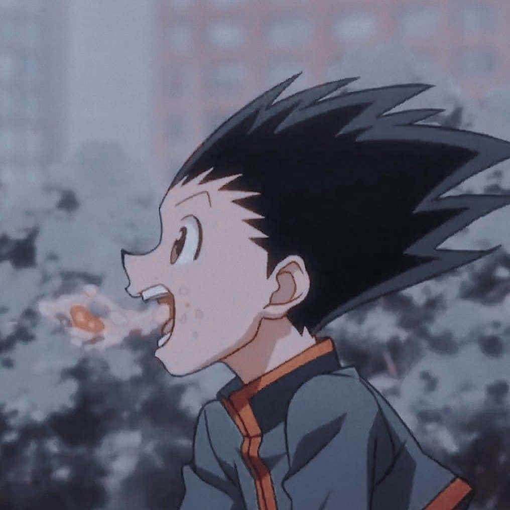 Gon Inhaling Food Hxh Pfp Background