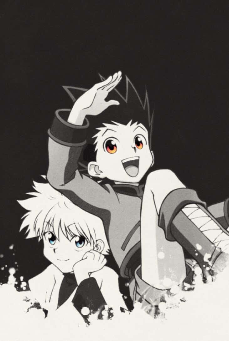Gon Killua Black And White Background