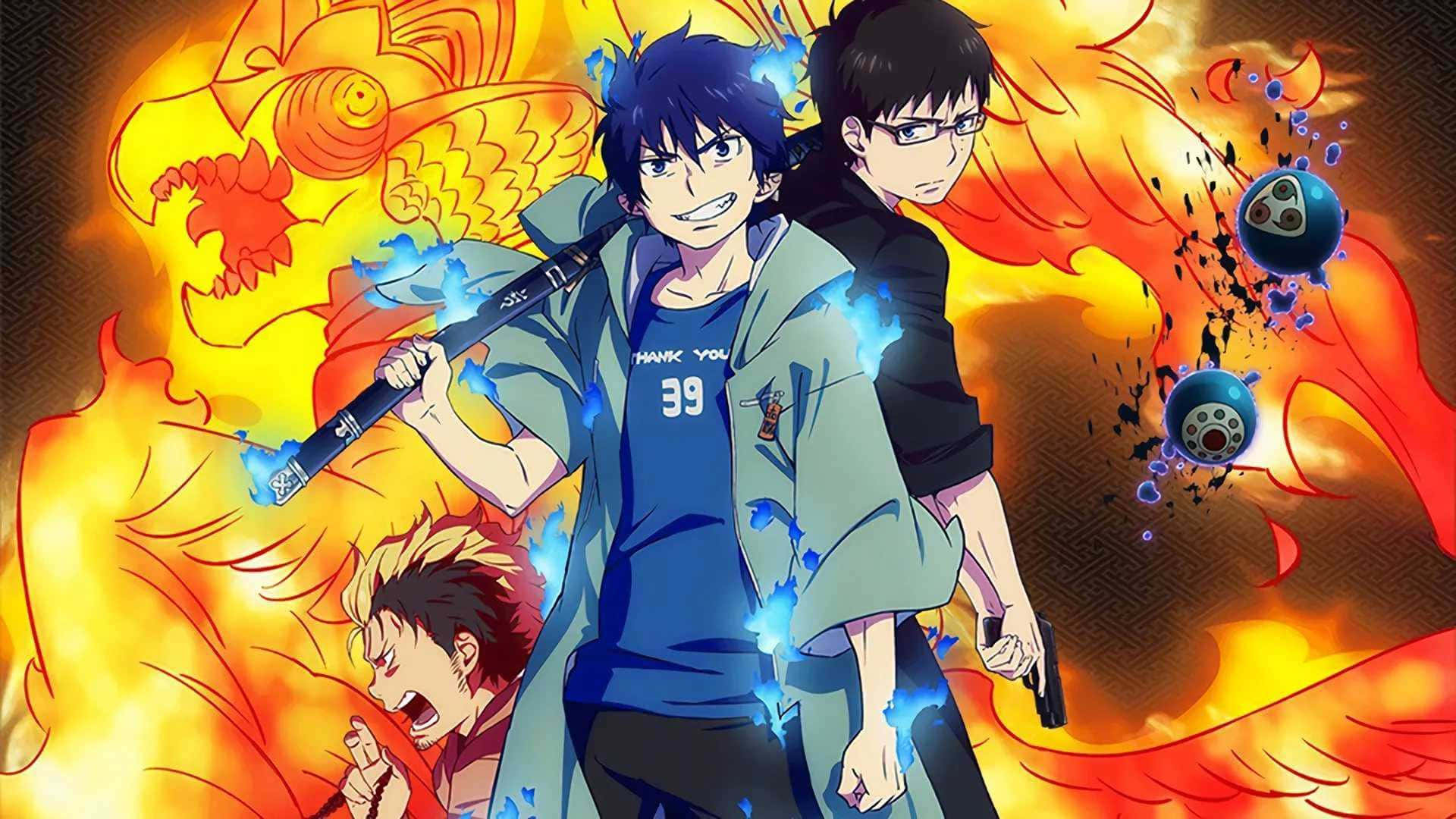 Good Anime Blue Exorcist Firey Poster Background