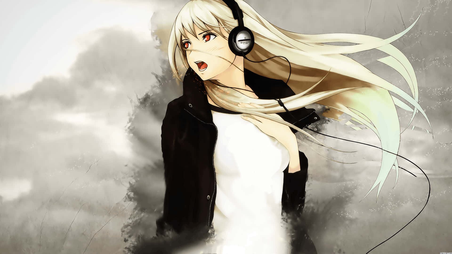 Good Anime Girl Headphones For Songs Background