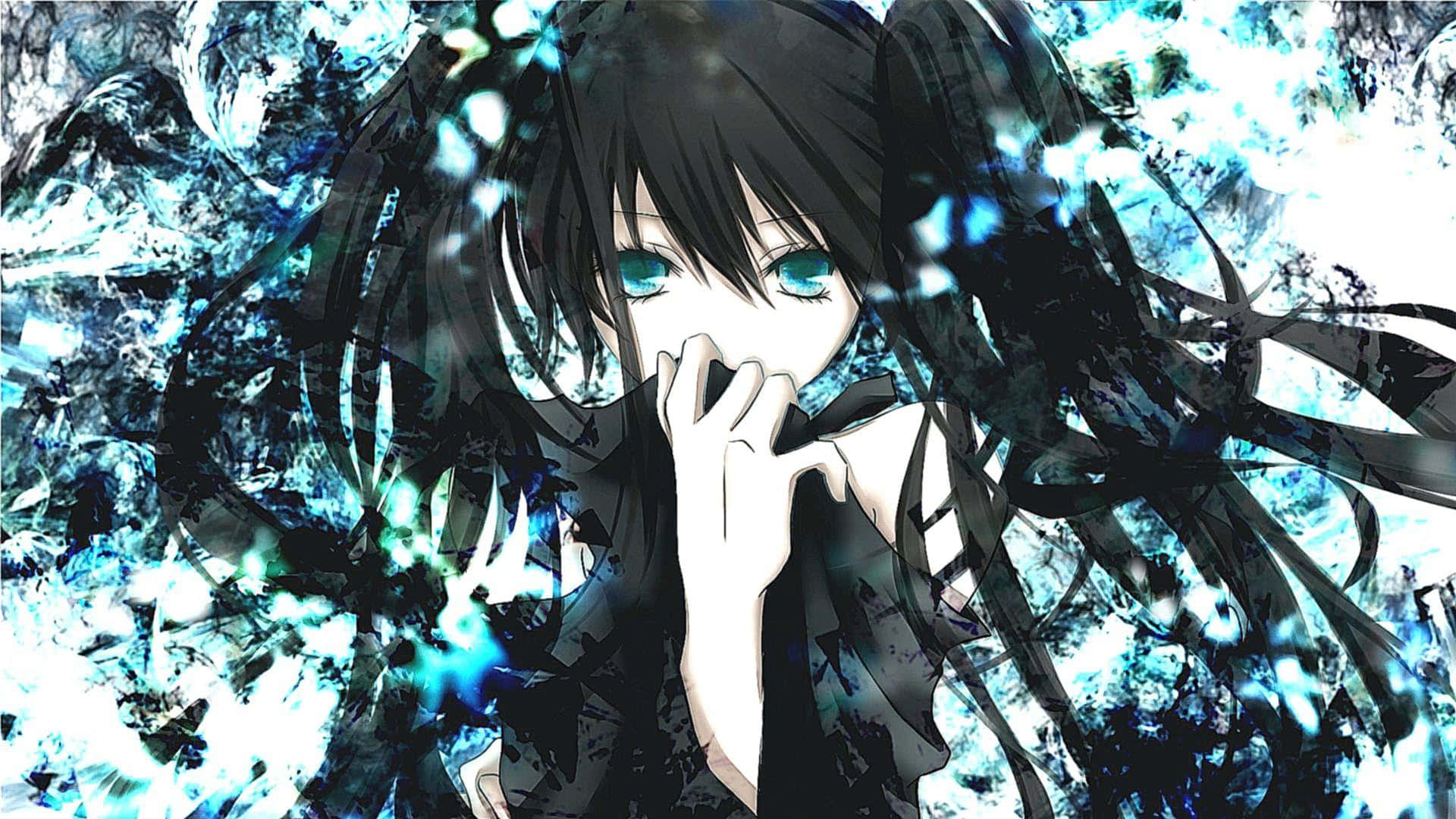 Good Anime Hatsune Miku Black Hair Art Background