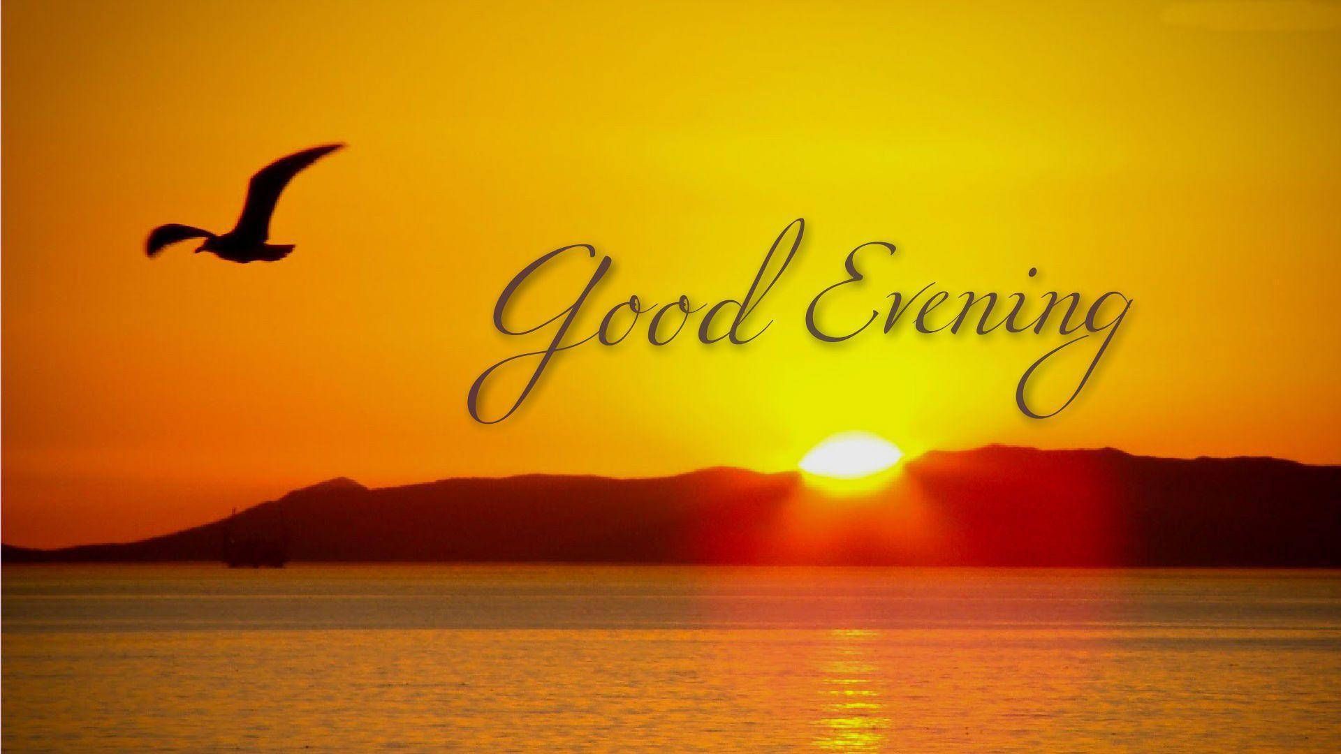 Good Evening Mountain And Sunset Background