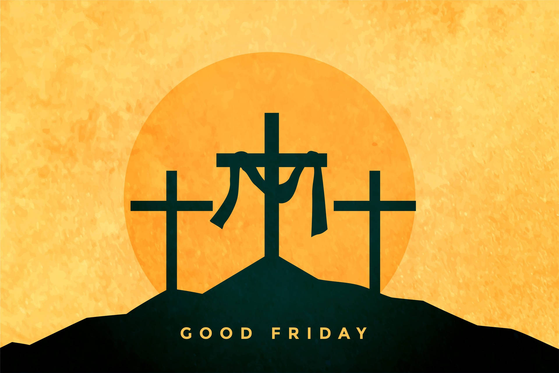 Good Friday Cross On Mountain Background