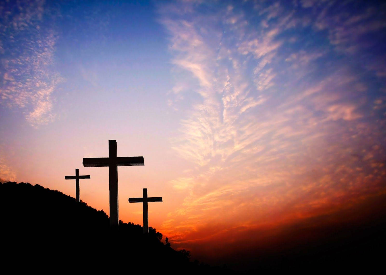 Good Friday Cross On Sunset Background