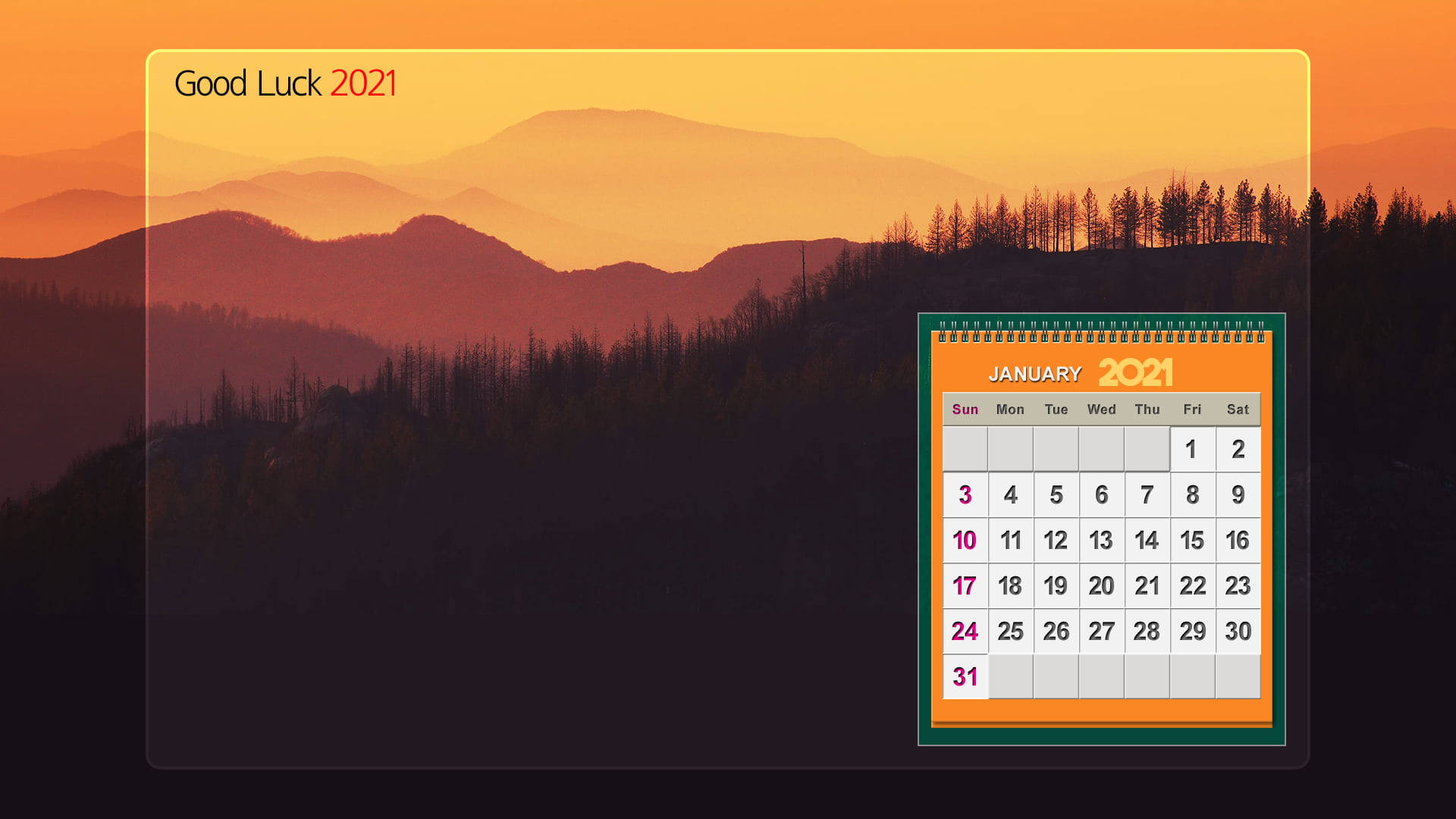 Good Luck 2021 Desktop Background