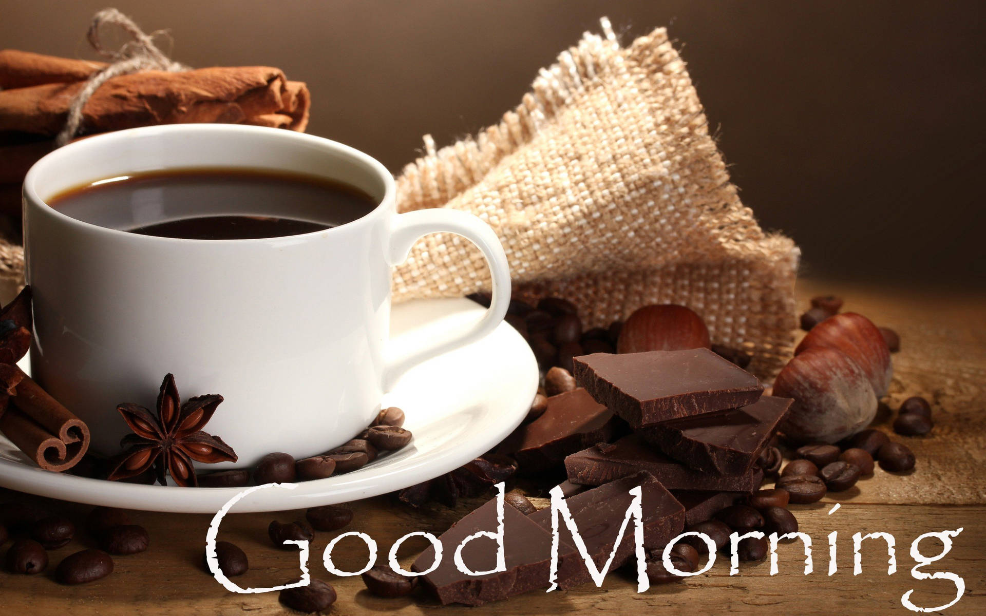 Good Morning Coffee And Chocolates Background