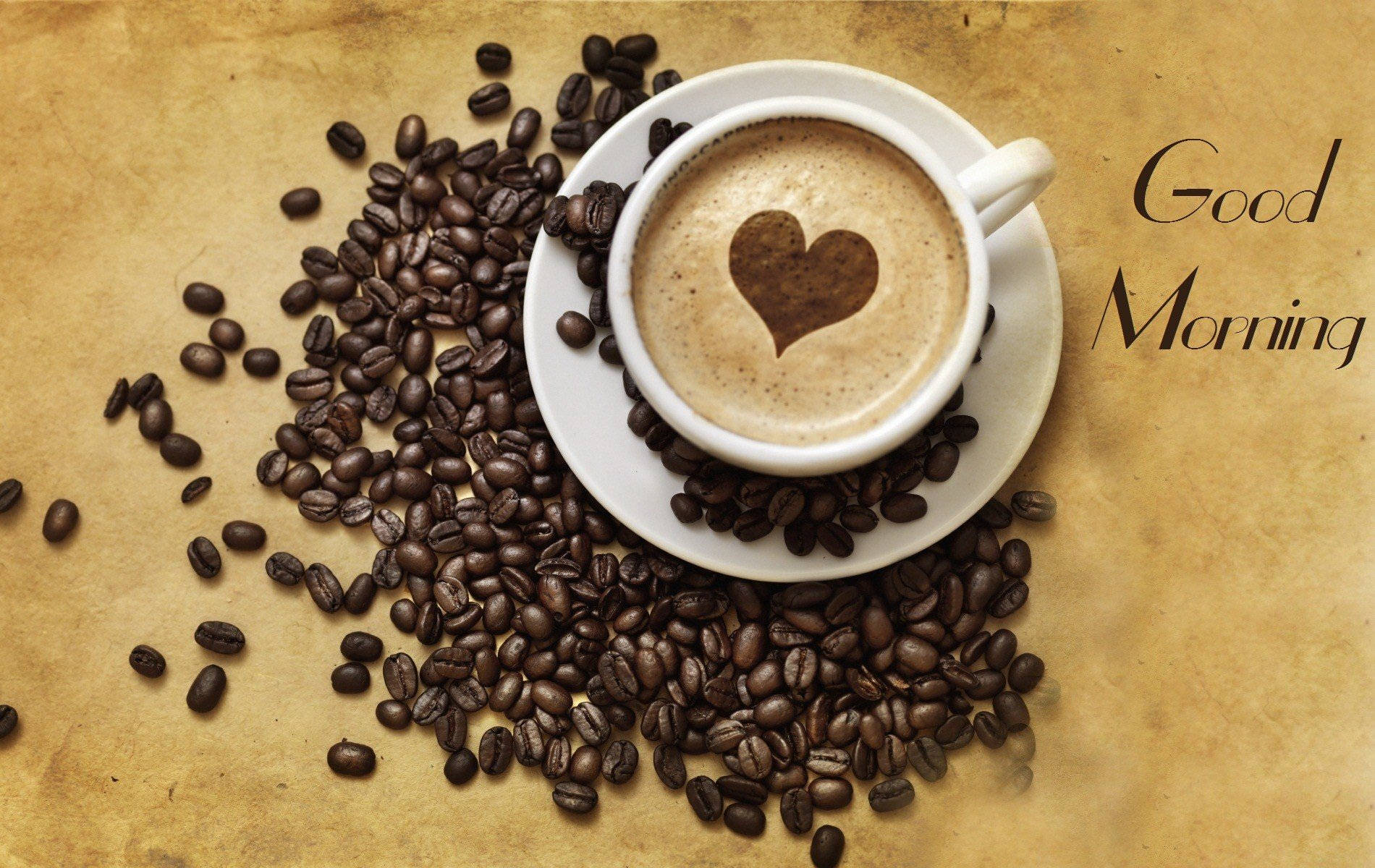Good Morning Coffee Heart Background