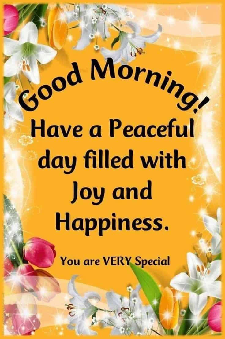 Good Morning Have A Peaceful Day Filled With Joy And Happiness Background