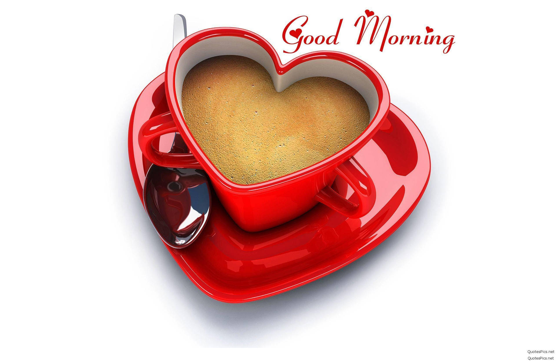 Good Morning Hd Heart Coffee Cup Background