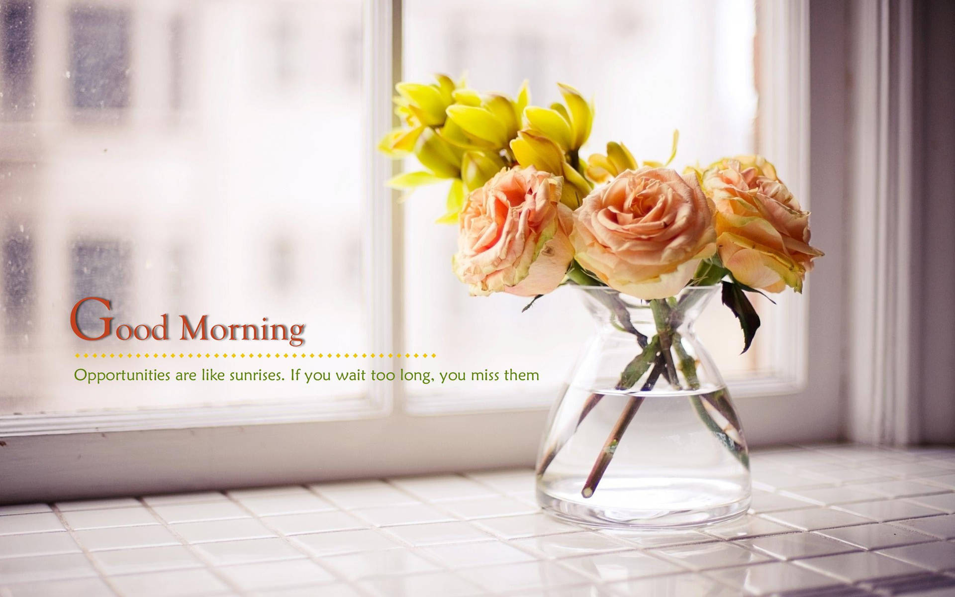 Good Morning Hd With Flower Bouquet Background