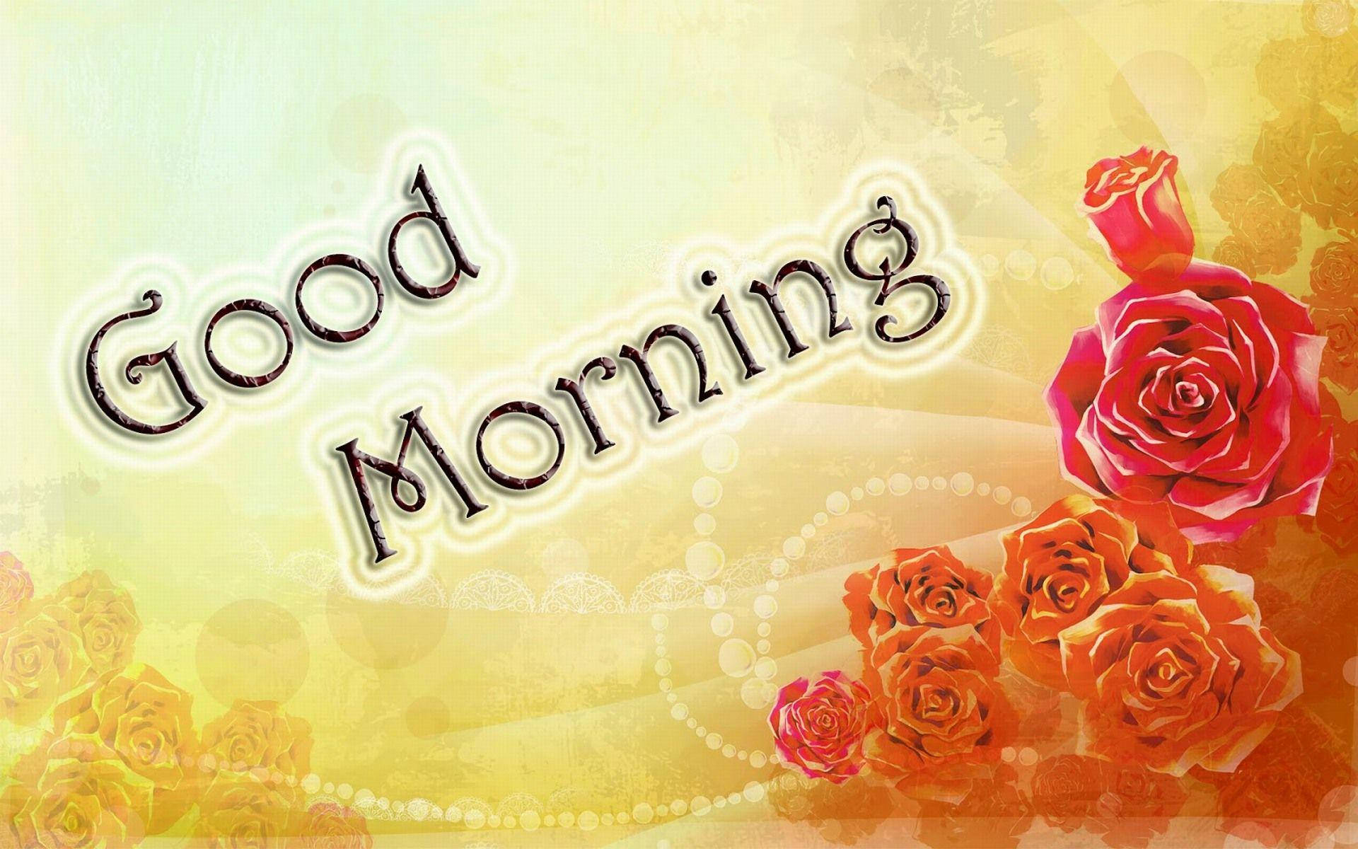 Good Morning Hd With Orange Flowers Background