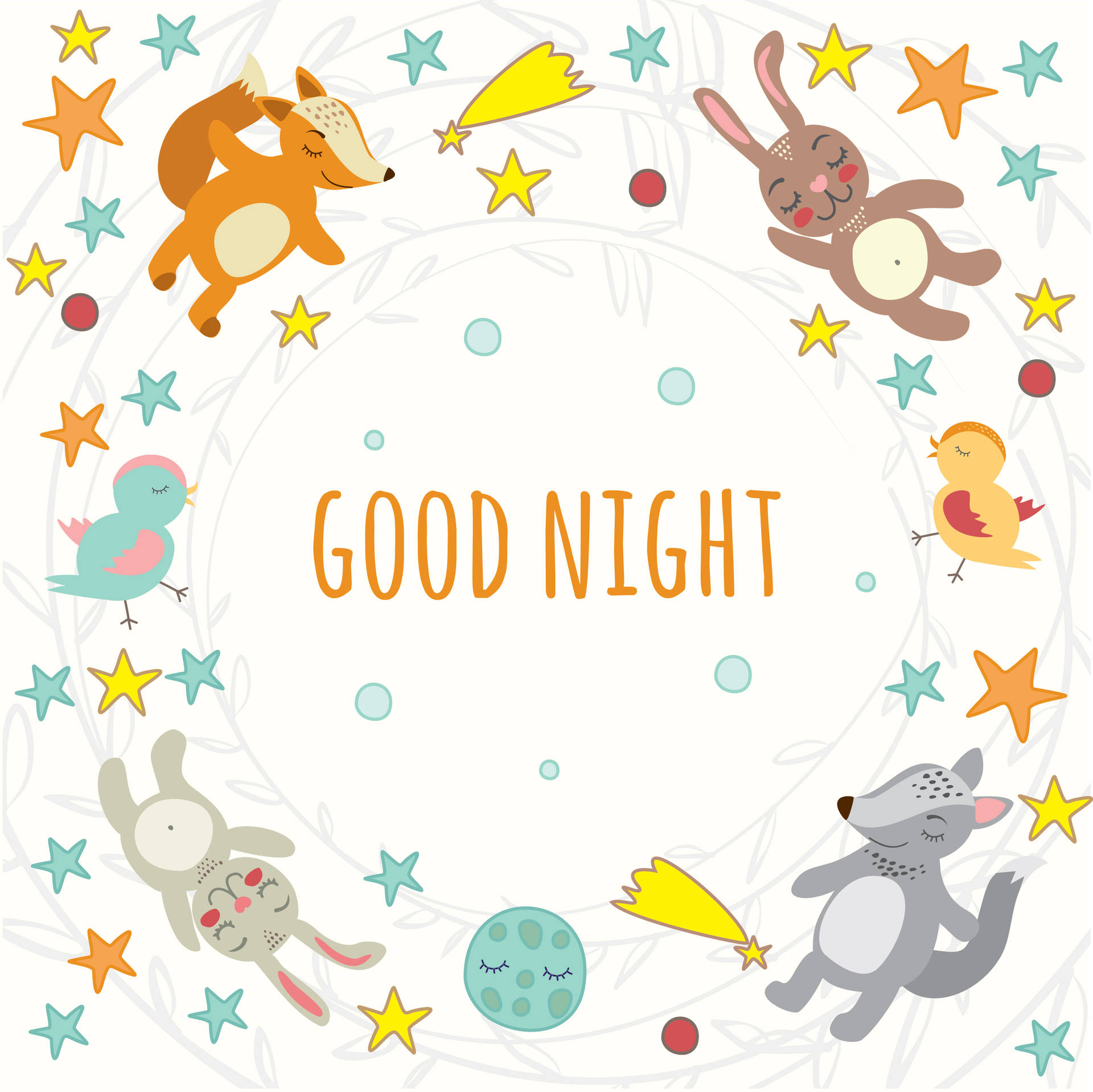Good Night Animals Background