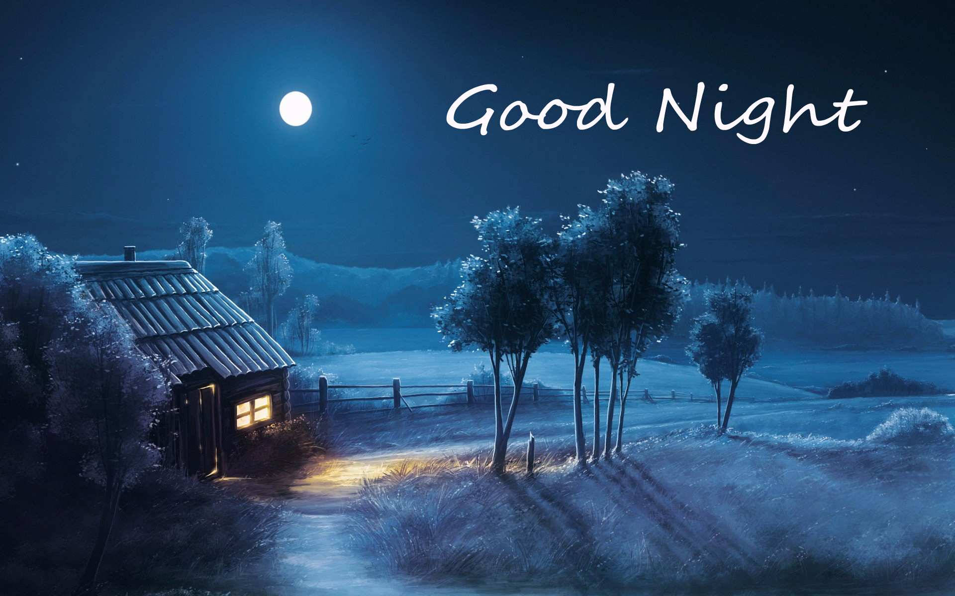 Good Night Blue House Background