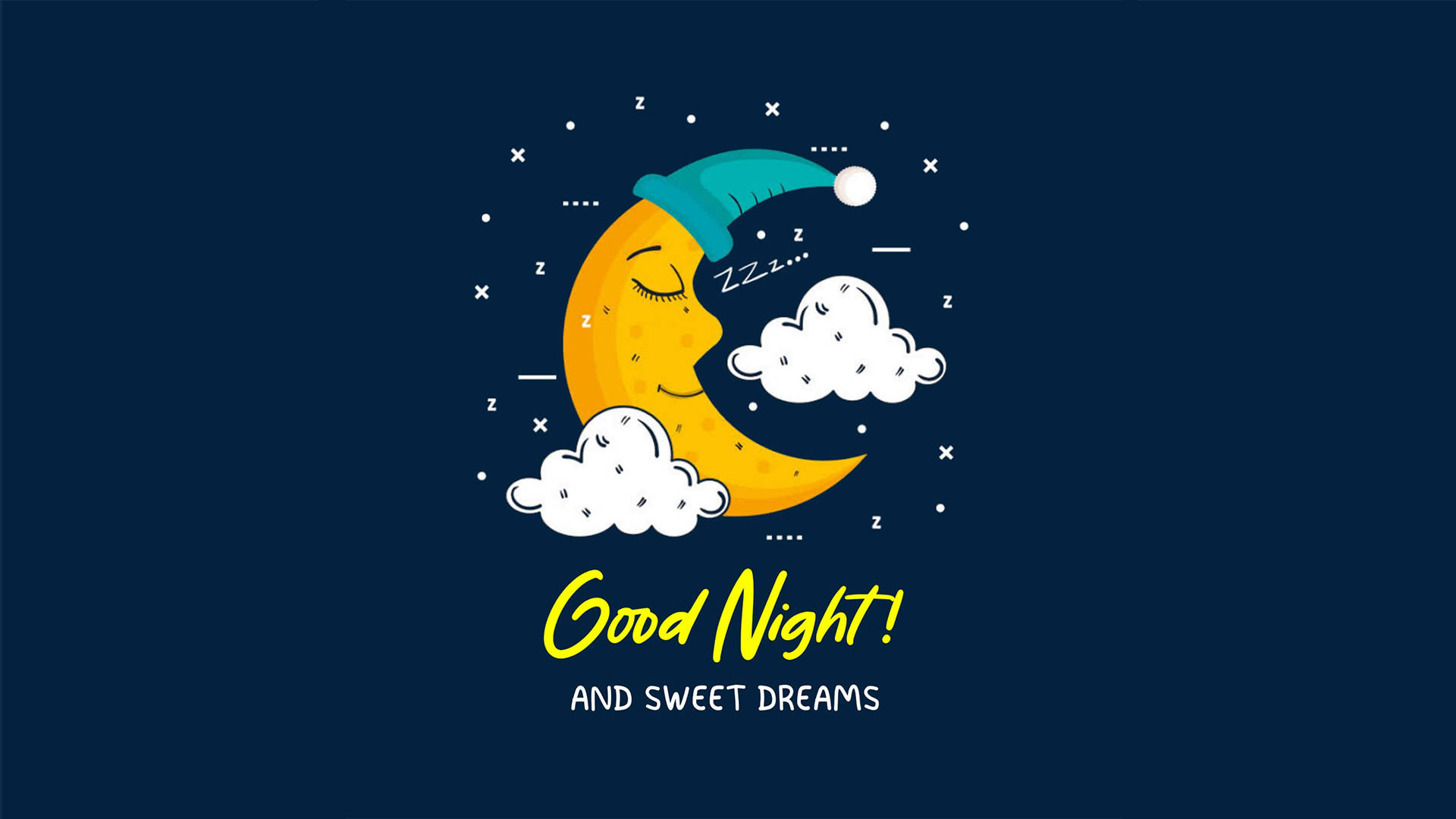 Good Night Sleeping Moon Background