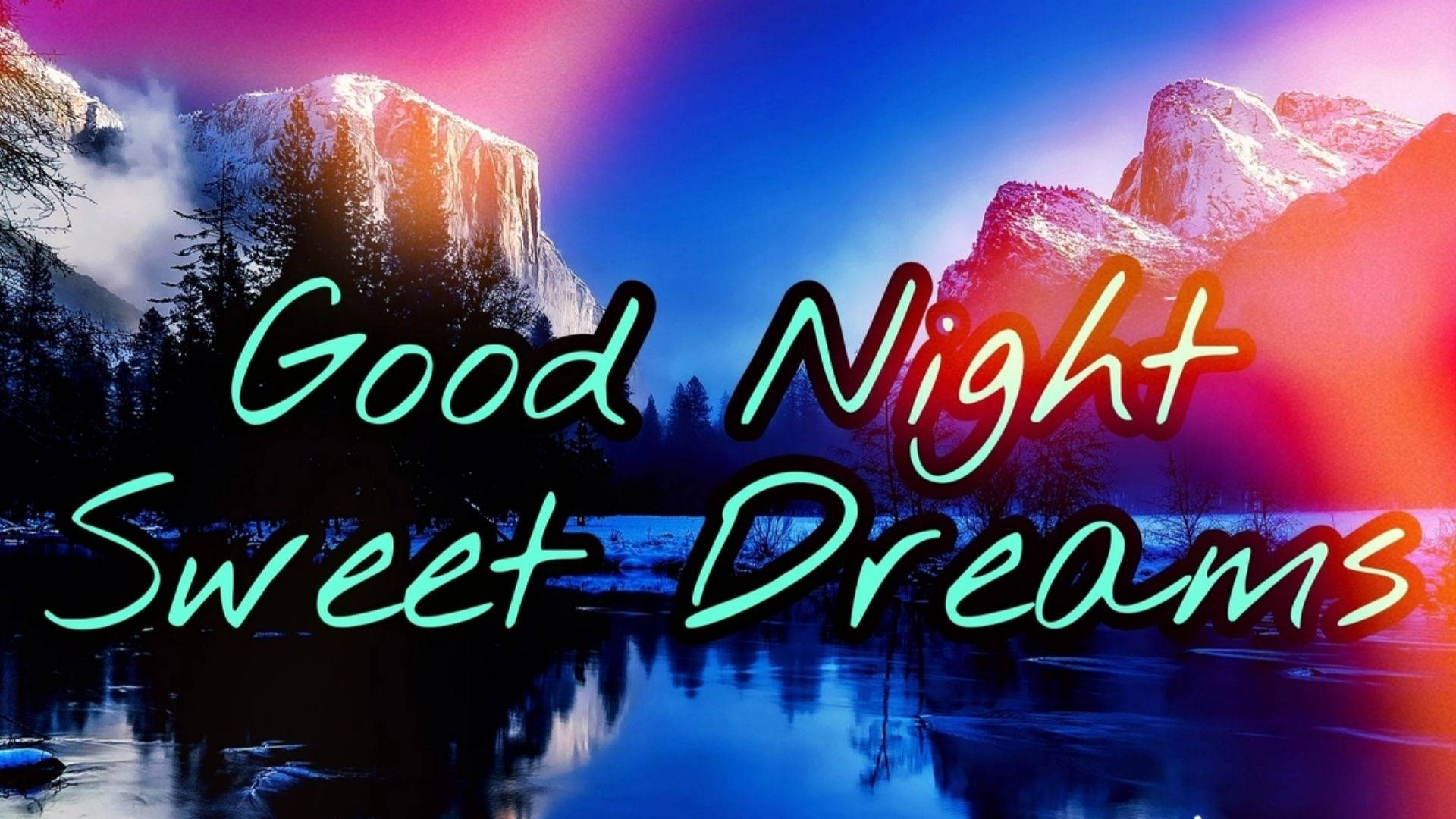 Good Night Sweet Dreams In Lake Background